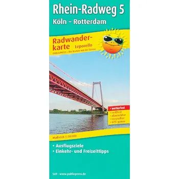 Publicpress vydavatel cyklomapa Rhein Radweg 5,Koln-Rotterdam 1:50 t. laminovaná