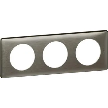 vypínač CÉLIANE RÁMEČEK 3-NÁSOBNÝ ŠEDÝ HLINÍK LEGRAND 068973