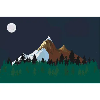Malování podle čísel - Hory v noci Velikost: 40x60cm, Rámování: Pouze srolované plátno