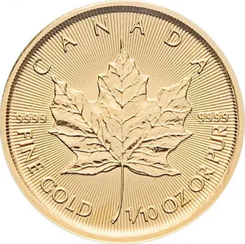 The Royal Canadian Mint Maple Leaf zlatá investiční mince 3,11 g