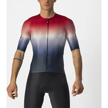 cyklistický dres Dres Castelli Aero Race 6.0 savile blue/pro red Podkarta: XXL