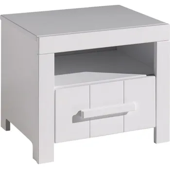 Noční stolek Bílý lakovaný noční stolek Vipack Erik 50 x 39 cm