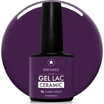 Lak na nehty ENII NAILS Gel lak Ceramic 98 Dark Dalia - gelový lak bez HEMA, 10 ml