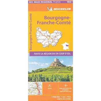 Kniha Michelin mapa Bourgogne Franche Comte 1:400 t.