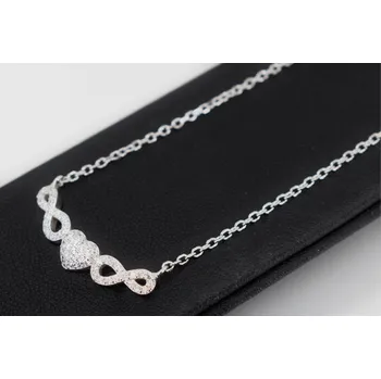 Náhrdelník Stříbrný náhrdelník Nekonečno se srdíčkem