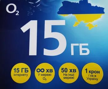 SIM karta O2 SIM karta Tarif Go 7 Ukrajina s kreditem 50 Kč a 15 GB