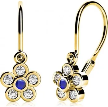 Náušnice Couple, Dětské náušnice Amily II, žluté zlato se zirkony, 585-53-3-1100.0Z00.0.00.102.14