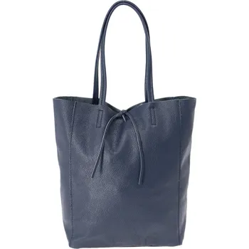 Kabelka Kabelka shopper kožená 5282, barva: modrá tm