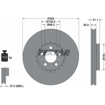 Brzdový kotouč Brzdový kotouč TEXTAR 92284105