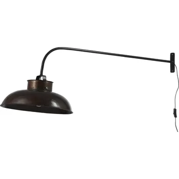 Nástěnné svítidlo Tmavě hnědá nástěnná kovová retro lampa s patinou - 100*36,5*45 cm
