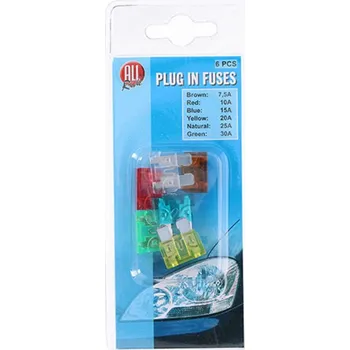 ALL RIDE Sada pojistek, nožové, 6 ks ALLRIDE