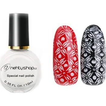 Přípravek na nehty NEHTYSHOP Lak na razítkování, bílý 10ml