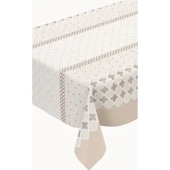 ubrus Ubrus PVC 135A ornamenty hnědo-bílé návin 20 m x 140 cm