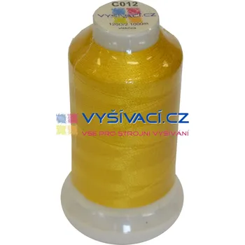 Nit vyšívací nit žlutá C012/N návin 1000m viskóza nitě - počet kusů: 1 kón návin 1000m 36,30 Kč s DPH za kón při nákupu balení 10 kusů