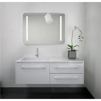 Zrcadlo Dubiel Vitrum Zrcadlo Ready II 80x60 cm, s LED osvětlením a hodinami