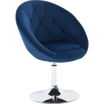 LuxuryForm DESIGN Křeslo VERA VELUR na stříbrném talíři - modré