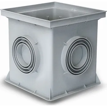 Odvodňovací žlab Lansanit Šachta revizní 300x300x300mm, DN 75, 90, 110, 125, 160 se zaslepenými otvory