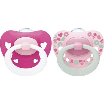 dudlíky Šidítko NUK Signature 6-18m 2ks holka Barva: Růžová, Velikost: 6-18 m