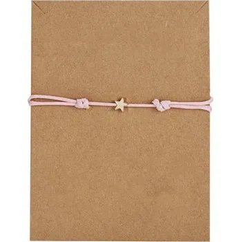 Náramek Ručně vyráběný náramek "Lano přátelství" - Růžová, hvězda