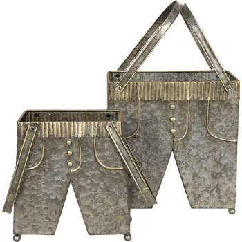 Stojan na květiny Kovový stojan na květiny ve tvaru kalhot (2) - 28*15*30/50 / 23*12*24/43 cm