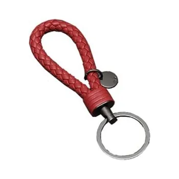 Klíčenka kožené lano - Červená