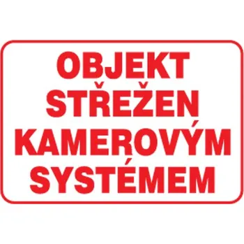 Kancelář Značka Objekt střežen kamerovým systémem, hliník, 210 × 297 mm