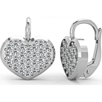 Šperk Couple, Romantické náušnice Vika, bílé zlato se zirkony, 585-66-3-0261.1B00.0.00.001.07