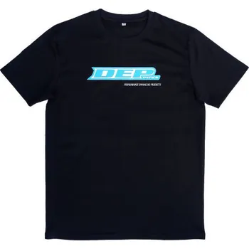 Výfuk pro motocykl Dep Pipes Tričko DepPipes černé s modrým logem Velikost: M