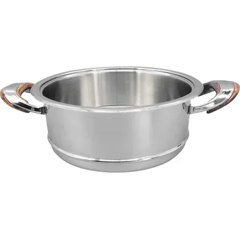Hrnec Nerezový pařák 24 cm, dřevěná ucha