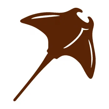 Samolepící dekorace Rejnok 004 pravá manta (15 - hnědá) SAMOLEPKA NA AUTO, NÁLEPKA, FÓLIE, POLEP, TUNING, VLASTNÍ TEXT, TISK, AUTOSAMOLEPKY.cz, POLEPY, OBRÁZEK, LOGO, 3D STICKERS