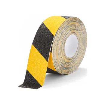 Lepicí páska Výstražná žlutočerná protiskluzová zdrsněná, šíře 48 mm, návin 5 m