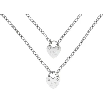 Souprava šperků Doria Set šperků z oceli stříbrný SRDÍČKA I068