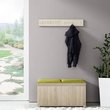 Předsíňová stěna Eka Předsíňová stěna s čalouněnými panely Trinity 5 - Sonoma / Olivová 2312