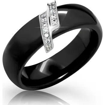 Prsten Cerafi Keramický prsten se zirkony Tempesta 105 Velikost: 56