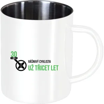Nerezový hrnek Vášnivý cyklista už x let