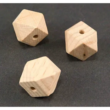 Dětské navlékací korálky Dřevěný korálek na dudlík - světlé dřevo - rozměr 2 cm x 2 cm