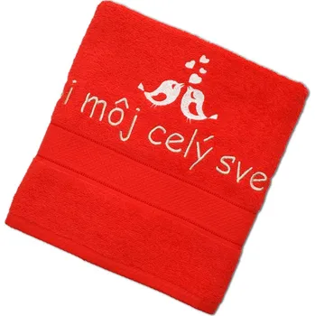 Žertovný předmět Osuška s nápisem Jsi můj celý svět SK