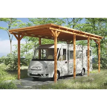 Přístřešek na auto Přístřešek na auto SKAN HOLZ Emsland karavanový 404 x 846 cm dub světlý