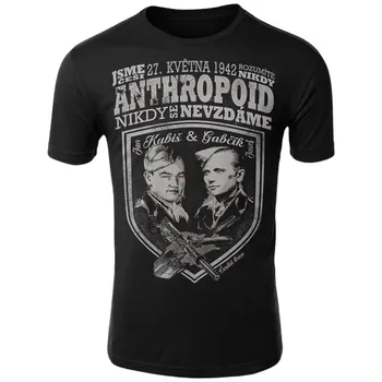Pánské tričko Česká krev Anthropoid černé 4XL