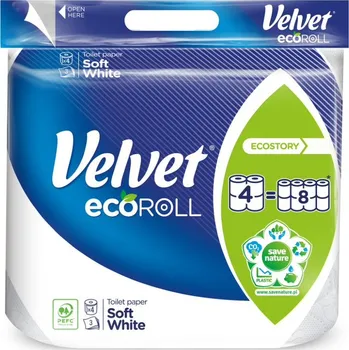 Toaletní papír Velvet ecoROLL 3vrstvý 4 ks