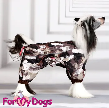 Obleček pro psa FOR MY DOGS Overal BROWN CAMOUFLAGE, hnědý, Velikost: 12/S