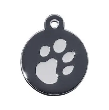 psí známka Psí známka Elegance Kruh velký černý/stříbrný 32 mm