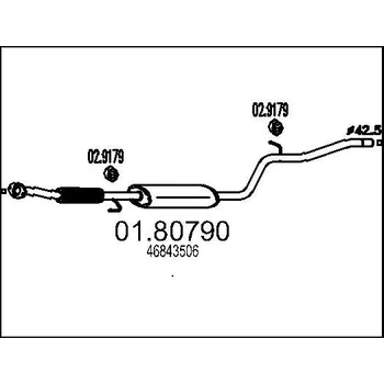 Auto-moto Střední tlumič výfuku MTS 01.80790