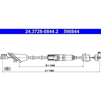 Spojkové lanko Tažné lanko, ovládání spojky ATE 24.3728-0844.2