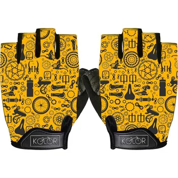 Cyklistické rukavice Krátké cyklistické rukavice KOLOR Parts - oranžové Velikost: S