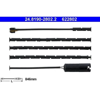 Brzdová destička Výstražný kontakt, opotřebení obložení ATE 24.8190-2802.2