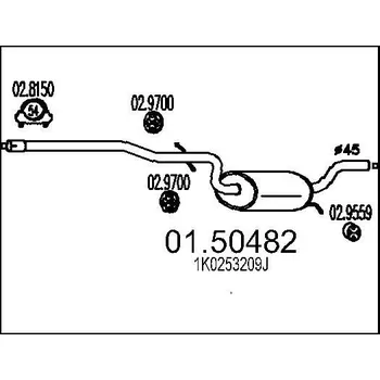 Auto-moto Střední tlumič výfuku MTS 01.50482