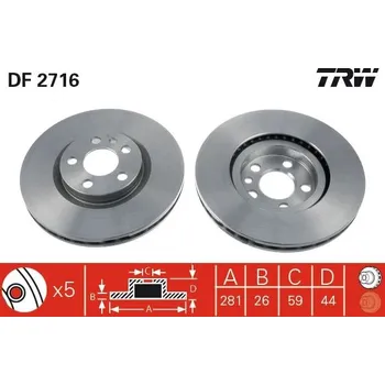 Brzdový kotouč Brzdový kotouč TRW DF2716