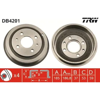 Brzdový buben Brzdový buben TRW DB4201