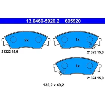 Auto-moto Sada brzdových destiček, kotoučová brzda ATE 13.0460-5920.2